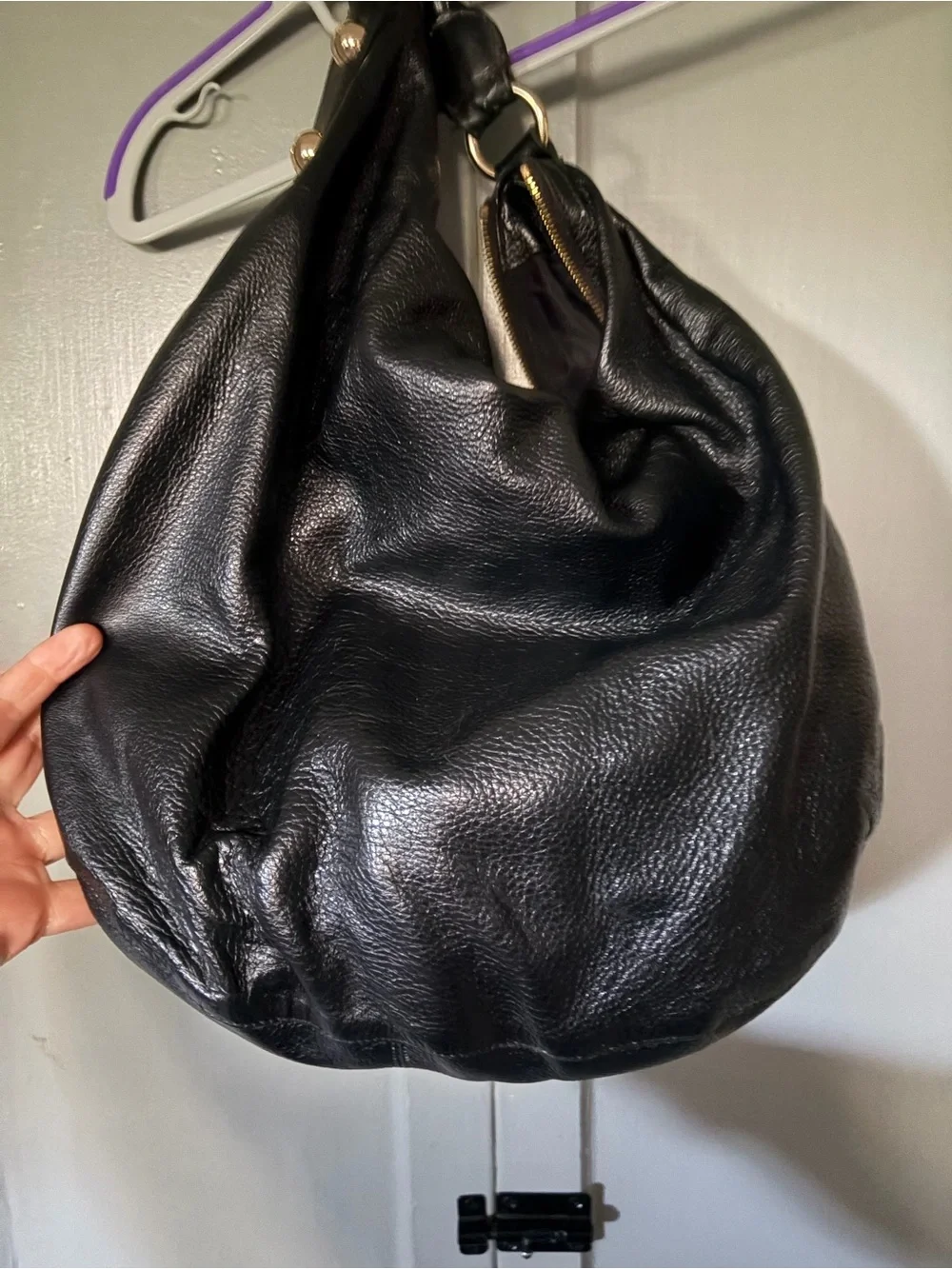 Mulberry Daria Hobo Large Black Leather Hobo with Gold Medallion So Lovely